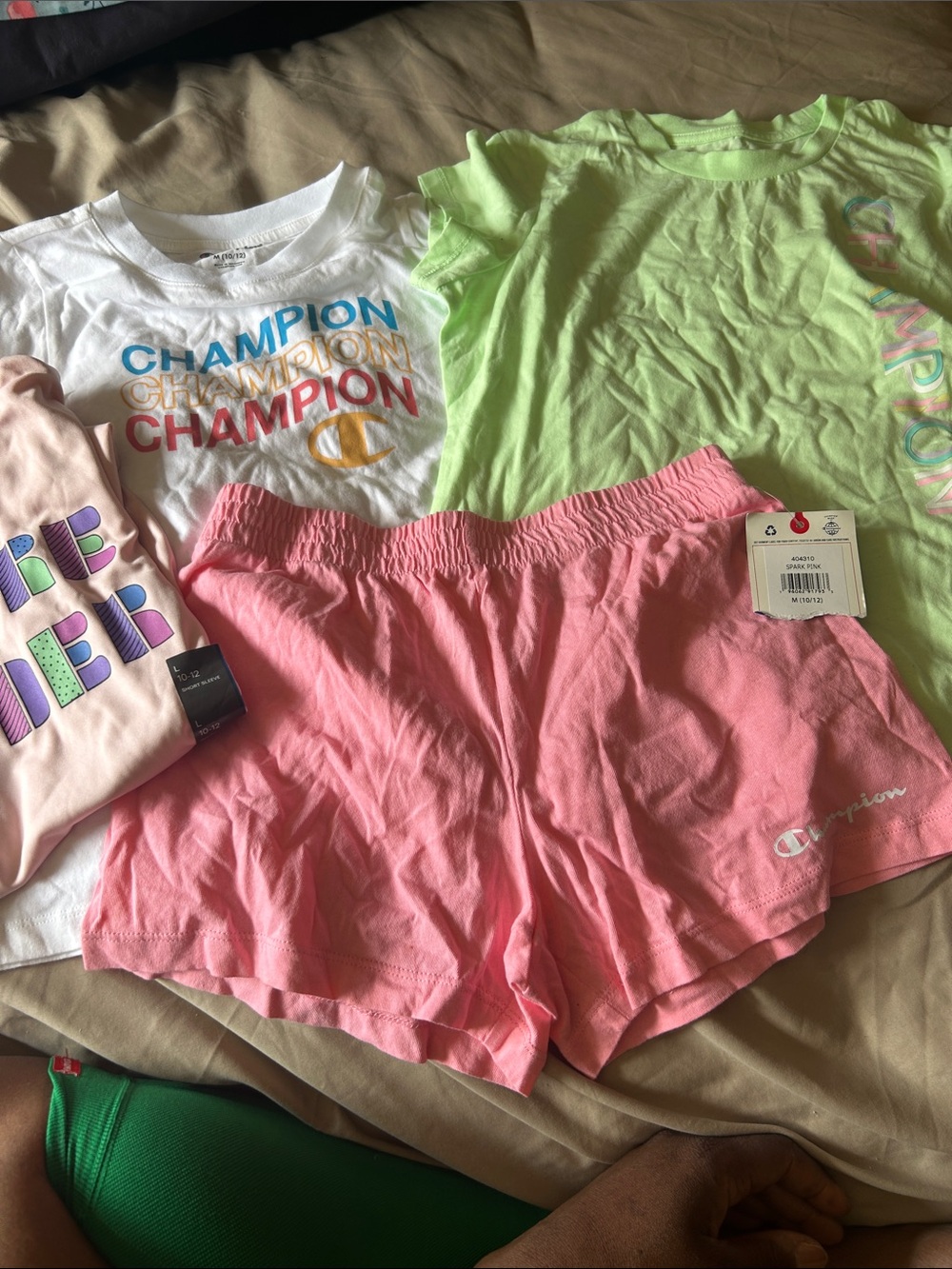Champion Pink Elastic-Waist Athletic Shorts